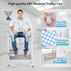 Medical Mobile Trolley Cart 2-Shelf 220 LBS Max Load Rolling Utility Cart Heavy Duty Beauty Salon Storage Cart with Drawers Dirt Buckets Rotate Wheels 2 Brake for Hospital Dental Clinic Home