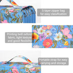 Vomgomfom Colored Pencil Case - 252 Slot Holder with Zipper Closure, Twill Fabric Large Capacity Pencil Case for Watercolor Pens, Markers, Artist Organizer (Blue Flower)