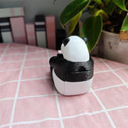 RhyNSky Panda Manual Sticker Dispenser Postage Stamp Roll Dispenser Holder for Desk, Stamps NOT Included, 1.18" Core, Black, C03