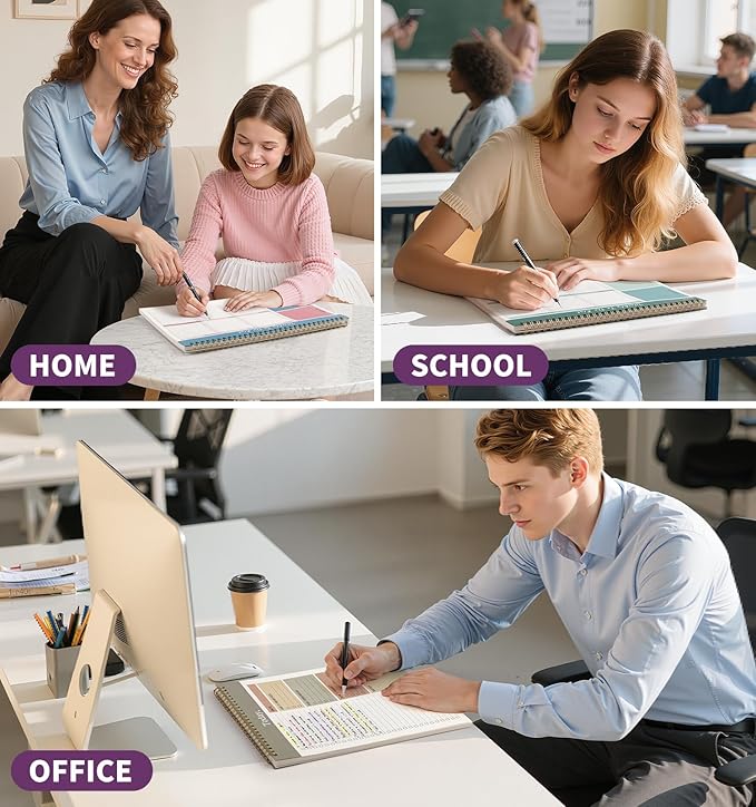 ALKALO Weekly To Do List Notepad, 52 Undated Sheets （8.5"×11") Duplex-Printed Weekly Desk Planner For Work Home School Office Desk Accessories Supplies & Goal Setting Tasks - Purple