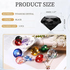 PATIKIL 5 Pcs Diamond Crystal Paperweight, 40mm / 1.57 Inch Crystal Paperweight Paper Weight for Home Office Desktop Table Decor Wedding Party Jewelry Ornaments, Black