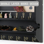 Mutsault Key Holder for Wall, Mail Organizer Wall Mounted, Black