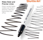 Shuttle Art Dry Erase Markers, 16 Pack Black Whiteboard Markers,Fine Tip Dry Erase Markers for Kids,Perfect for Writing on Whiteboards, Dry-Erase Boards,Mirrors,Calender,School Office Supplies