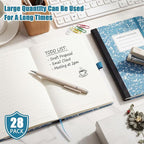 Laumoi 28 Pack PU Leather Lined Notebook Journal Bulk A5 Hardcover Notebook College Ruled 5.5 x 8.2 Inch Journal with Pen Holder for School Business Work Writing(Sky Blue,Marble)