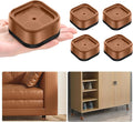 shouwuhho 4 Pack Furniture Risers Adjustable Bed Risers Heavy Duty Lifts Height 1", Square Stackable Bed Risers 1, 2 or 3 Inch for Desk Leg Table Couch Sofa Chair Bed Frame Legs Dorm, Brown