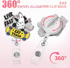 Aoryalps Live Fast Retractable Badge Reel Holder Retractable with ID Clip for Nurse Nursing Name Tag Card Nursing Student Teacher Doctor Medical Assistant Work Office Clip-Gifts for Nurse