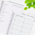 Asten Daily Planner Notebook, Undated To Do List with Hourly Schedules, Spiral Binding, Appointment Planner for Men & Women, ADHD-Friendly, Purple, 8.3" x 5.8"