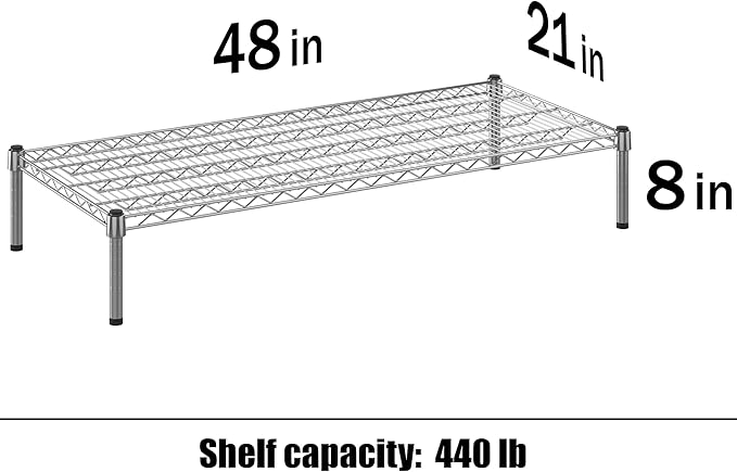 Regal Altair 21" Deep x 48" Wide x 8" Height Wire Shelving Kit | 1-Tier | NSF Commercial Storage Rack Unit