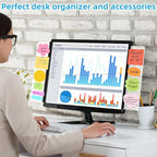 2 Pack Computer Monitor Memo Board, Acrylic Computer Monitor Sticky Note Holder, Transparent Side Panel Office Desk Organizer,Home Office Desk Accessories, Office Supplies for Women Men Computer ﻿