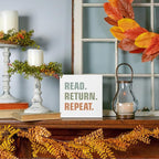 Librarian Gifts Library Desk Decor, Book Lovers Wood Box Sign, Librarian Appreciation Gifts Home Farmhouse Office Table Shelf Cubicle Accessories, Christmas Thank You Gifts Readers Reading Gifts