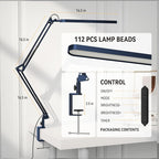 SKYLEO Desk Lamp - LED Desk Light - 5 Color Modes X 11 Brightness Levels - Adjustable Swing Arm - Timmer & Memory Function - 12W Lamp for Desk - Blue