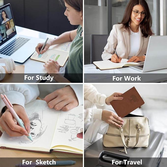 PERCUN Blank Journal Ntebook for Men & Women, 160 Pages Blank Journals for Writing, Drawing,Sketch Book,5.9" x 8.5" Leather Sketchbook, Unlined Notebook for Work, School, Art (Brown)