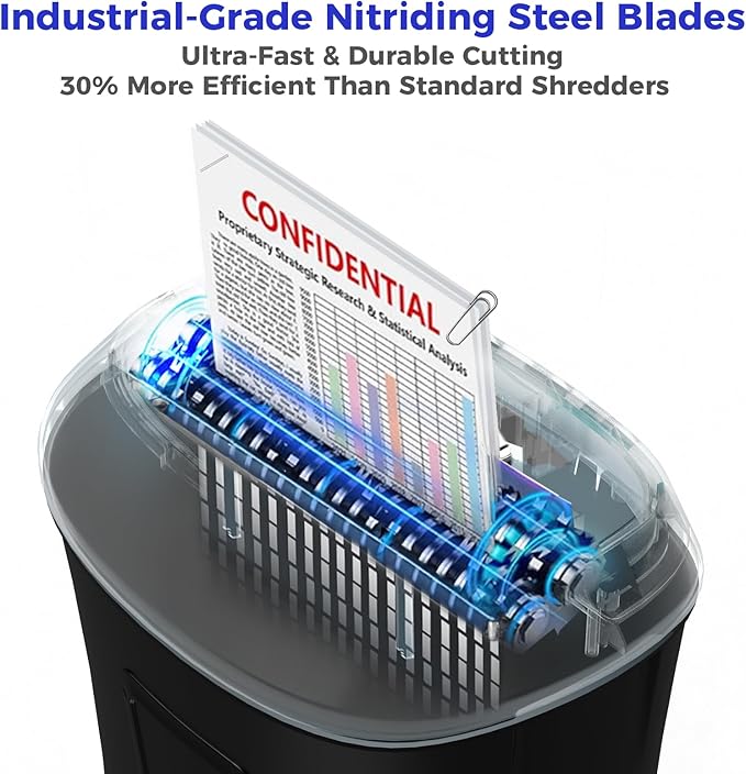Ofitech Paper Shredder Cross-Cut Shredder with US Patented Cutter Shredding Machine for Home Office,Fast with Jam Proof System,6.6-Gallon Basket (ETL)