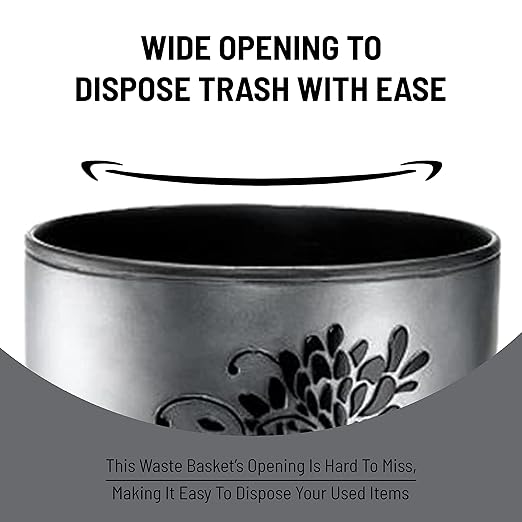Zahari Home Decorative Trash Can for Bathroom, Office & Bedroom - 2.1 Gallons Stylish & Small Trash Can for Dorms, Desktop & Restroom - Chic Waste Basket for Compact Spaces, Erica
