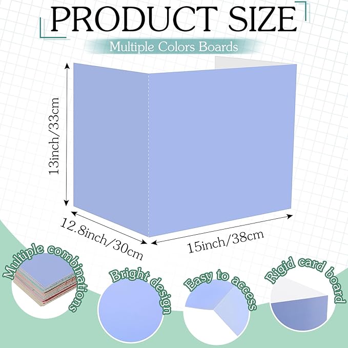 SATINIOR 24 Pcs Desk Dividers for Students, 12 Colors Testing Dividers Privacy Folders for Classroom Must Have Bulk, Study Panel for School Teacher Student Study Supplies(Vivid Style)