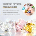 PATIKIL Diamond Crystal Paperweight, 80mm / 3.15" Crystal Paperweight Paper Weight with Silver 19 Metal Base for Home Office Desktop Table Decor Wedding Party Ornaments, Dark Blue