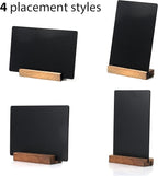NEWNEWSHOW 3Pack 5.1x7.9 in Blackboard Sign Double Sided with Wood Base Message Chalkboard Erasable Message Board Sign with Wood Base for Shop Wedding Kitchen Home Party Decoration