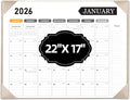 Large Desk Calendar 2026, Calendar with Desk Protecting Pad, 2026 Desk Calendar Large 22x17, Runs From January 2026 to June 2027, 18 Months, Big Desktop Calendar for Family Classroom and Office (Apricot)