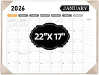 Large Desk Calendar 2026, Calendar with Desk Protecting Pad, 2026 Desk Calendar Large 22x17, Runs From January 2026 to June 2027, 18 Months, Big Desktop Calendar for Family Classroom and Office (Apricot)