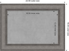 Amanti Art Grey Framed Magnetic Board 16x22 Small Vision Board for use with Magnets, 100% Metal Sheet to Display Items as Office Decor or for Home Organization in mudroom, Kitchen or Kids Room