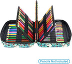YOUSHARES Colored Pencil Case 220 Slots Pen Case Organizer With Handy Wrap & Zipper, Multilayer Holder for Prismacolor Colored Pencils & Gel Pen (Panda)