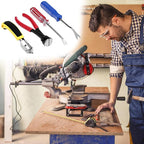 QWORK 4 Pcs Staple Remover Tool and Nail Puller Set, End Cutting Plier, V Tip Tack Pullers, for Furniture Floor Wall Car