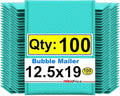 iMBAPrice 12.5x19 Inches Teal Color Polybubble Bag, 100-Pack Large Size #6 Self Seal Poly Bubble Mailers Padded Packing Envelopes (Total 100 Bags)