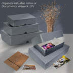 Lineco, 11x17 Clamshell Archival Folio Storage Box, 3" Deep, Acid-Free with Metal Edge Preservation Box. Preserves Picture Magazines Longevity, Organize Photos or Documents, Artwork, DIY