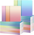 Ddaowanx Kraft Notebooks, Journals in Bulk, Lined Paper, 72 Pages, 36 Sheets, 80GSM, 8.3x5.5 Inch, A5 Size, Travel Writing Notebook for Office School Supplies (Lined-48pack, Gradient)