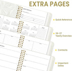 2026 Planner, Annecy Weekly ＆ Monthly Planner 2026, Jan. 2026 – Dec. 2026, 6.4" x 8.5" Monthly Agenda Planner with Tabs, Flexible Linen Cover, Spiral Binding, Double-sided Pocket, Bookmark, Beige