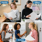 SUNEE White Binders 1 Inch 36 Pack Bulk, Clear View 3 Ring Binders PVC-Free (Fit 8.5x11 Inches) for School or Office Supplies