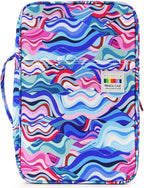 YOUSHARES Big Capacity Colored Pencil Case - 300 Slots large Pen Case Organizer with Multilayer Holder for Prismacolor Colored Pencils & Gel Pen (Wavy Blue)