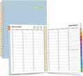SUNEE 2026 Appointment Book, Quarter-Hourly, Weekly & Monthly - from January 2026 - December 2026, 8.5"x11" Weekly Planner, Flexible Cover, Note Pages, Pockets, Bookmark, Spiral Binding, Gray Blue