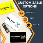 Magnet Me Up Custom Printed Magnetic Name Tag Badge with Logo (Right), 2x3 inch, Full-Color Customizable Identification Label, for Schools, Offices, Businesses, Made in USA