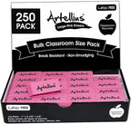 Pencil Erasers for Kids - 250-Pack Pink Pencil Erasers - Latex-Free & Smudge-Free Design - Pink School Supplies for Classroom Office Art Projects