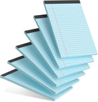 AILZFEI 6pcs Small Note Pad 5x8 College Ruled Blue Legal Pads Paper Notepads 6 Pack Study Back Writing Pads 5 x 8 Legal Pads Perforated Narrow Ruled Pads of Paper Blue