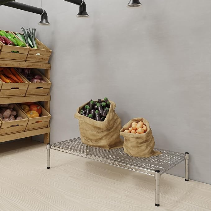 Regal Altair 21''W x 42''L x 8''H Chrome Plated Wire Dunnage Rack | Off The Floor Storage