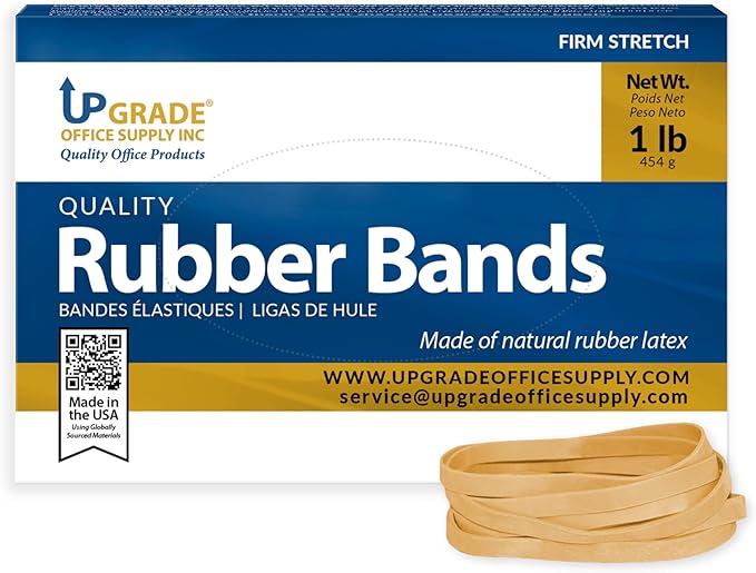 Upgrade Rubber Bands Size 64 (3-1/2 in x 1/4 in), 1 lb Box, USA