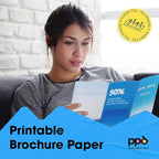 PPD Double Sided Photo Paper, Glossy Brochure Paper 8.5 x 11 for Inkjet Printer, 140 gsm, 6.2 mil Thick for Magazine, Flyer, Presentation, Program, Instant Dry & Water Resistant (50 Sheets)