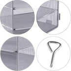 EASEPRES 5 Slot Mesh Desk Organizer Tray, File Paper Letter Folder Holder Desktop Paper Sorter Mail Organization Rack Storage Accessories, for Office Home School Classroom, Silver