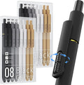 JIMMIDDA 16Pcs Black Gel Pens - 0.7mm Medium Point Black Ink Pens | Smooth Writing - Quick Drying Retractable Pen for Men Women (Classic - 16Pcs)