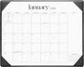 Cabbrix Desk Calendar 2026 with Desktop Mat, Simplified Medium Desk Pad Calendar 15" x 12" January 2026 to June 2027, Desk Blotter Calendar for Home School and Office (Dark Black)