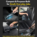 Luminoire Car Vacuum Portable Cordless, 18500Pa Cordless 2-in-1 Vacuum & Air Duster, 5000mAh Battery, 130W Brushless Motor, Handheld with LED Light, Multi Nozzles for Car, Home, Office, Pet