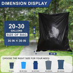 T.FORING 20-30 Gallon Trash Bags Black - 1.28 Mil Thick,30" x 35" Large Garbage Bags 100 Count，20+ Gallon Heavy Duty Trash Can Liners Unscented for Kitchen Home Office Commercial Outdoor