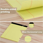 AILZFEI 12 Pack Yellow Legal Pads 8.5 x 11.75 College Ruled Yellow Note Pad Narrow Ruled 30 Sheets Notepads Perforated Writing Pad Clear Print 8x11 Legal Pads Pads of Paper