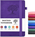 PERCUN Dotted Journal Notebook for Men & Women, 160 Pages Dot Grid notebook for Note Taking, Bullet Journaling Notebook for Work, School, Travel, Writing, A5 Hardcover 5.9" x 8.5" (Purple)