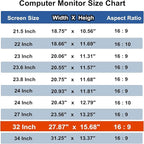 Pozlle 32 Inch Computer Privacy Screen Shield [2 Pack] for 16:9 Widescreen Desktop Monitor - Anti-Glare Blue Light Privacy Filter and Anti Spy Privacy Screen Protector Film
