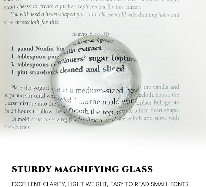 QFkris 4Pcs 1.9inch Crystal Dome Magnifying Paperweight, Clear Distortion-Free Optics Convex Lens Set for Physics Classroom Home Decor Graduation Gifts