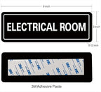 Electrical Room Sign - Premium Durable Acrylic Material, Ultra-strong Self-adhesive, Quick Installation, Suitable for Your Home and Business (9×3 Inches Black).