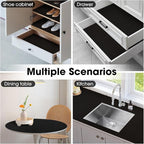 ALIUNI Drawer and Shelf Liner, Non-Slip Kitchen Cabinet Liners Non-Adhesive Thick Strong Grip Waterproof Washable Mats Protect Dresser Shelves Cupboard Bathroom Cabinets, Black, 24 in X 10 FT